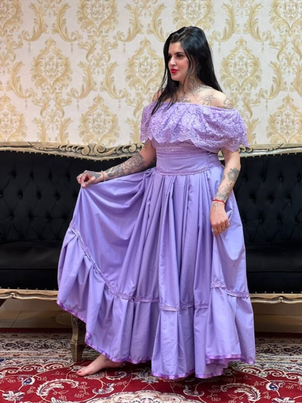 Saia 1 Babado Longa Lilas 506 - Imagem 2