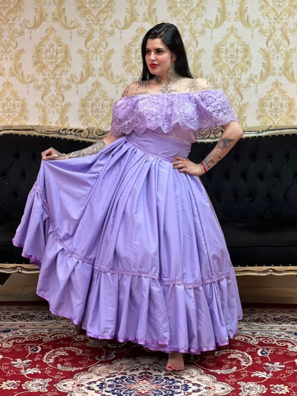 Saia 1 Babado Longa Lilas 506