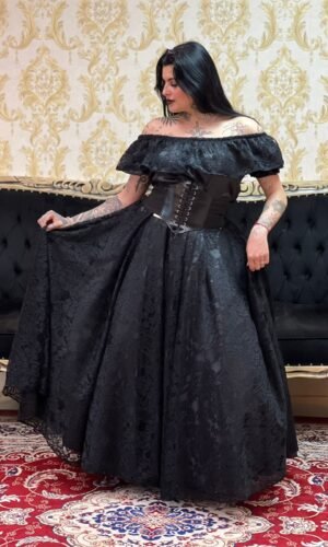 Blusa Babado Renda Preto 203