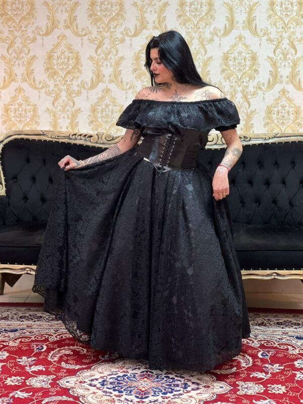 Blusa Babado Renda Preto 203