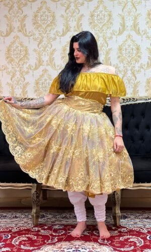 Blusa Babado Brilho Dourado 302