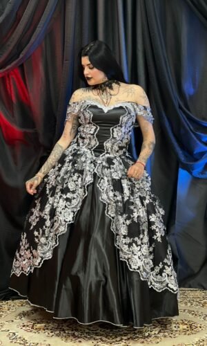 Vestido Encantos Preto/Prata 220