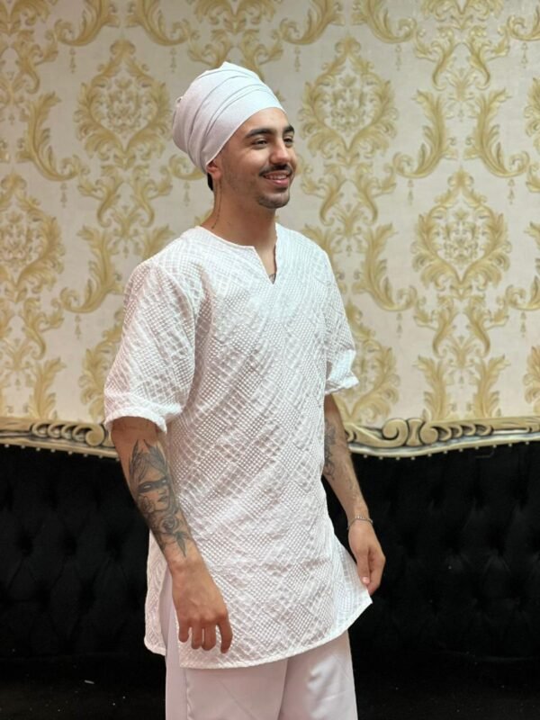Kafta Broderi Branca 028 - Imagem 5