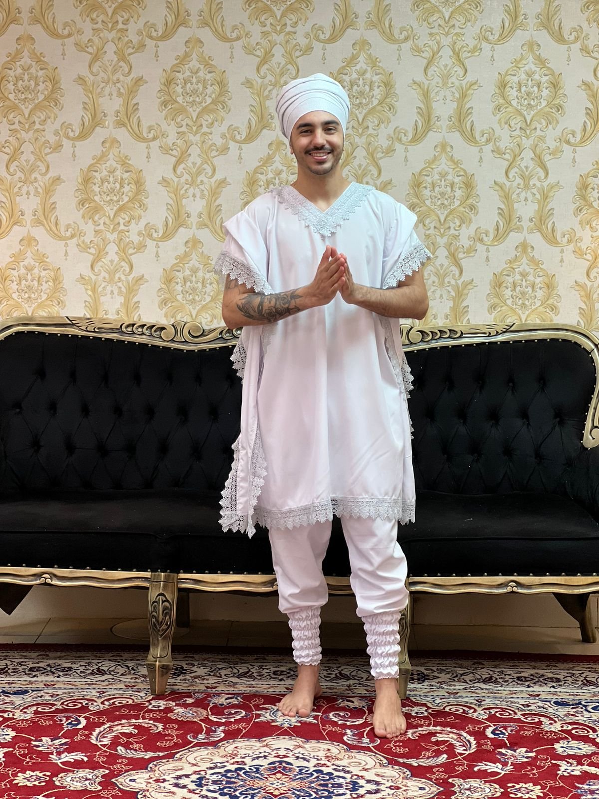 Kafta Tunica Branco/Pta 046