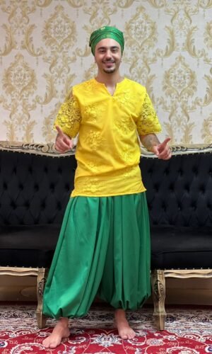 Kafta Bordada Slim Amarela 308