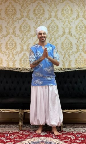 Kafta Rendada Slim Azul 414