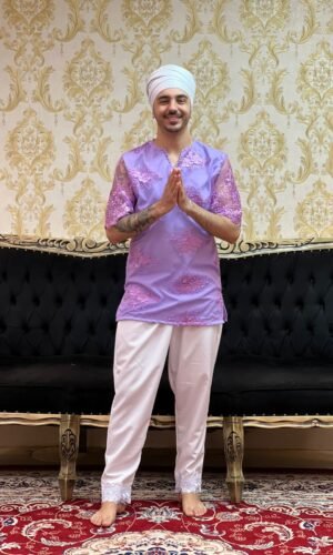 Kafta Bordada Slim Lilas 511