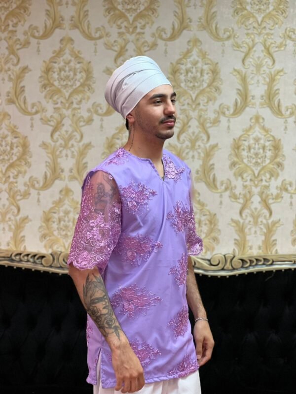 Kafta Bordada Slim Lilas 511 - Imagem 4