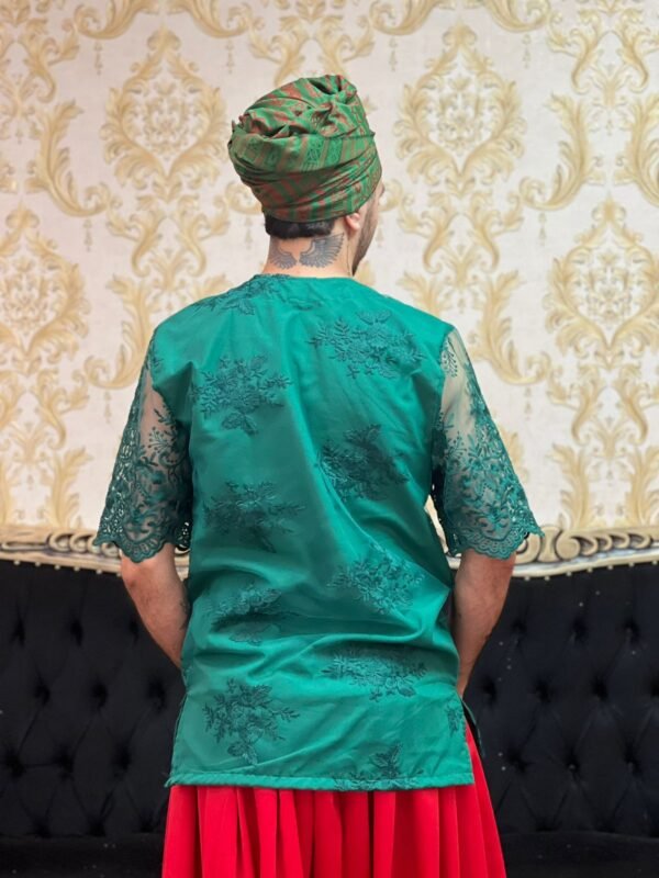 Kafta Bordada Slim Verde 601 - Imagem 4