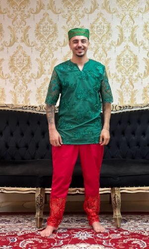 Kafta Bordada Slim Verde 601