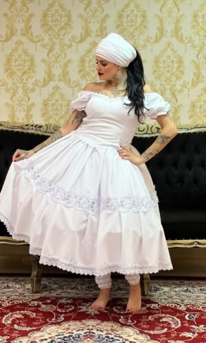 Saia Piquet Branca 020