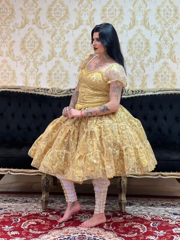 Saia Glamour Curta Dourado 317