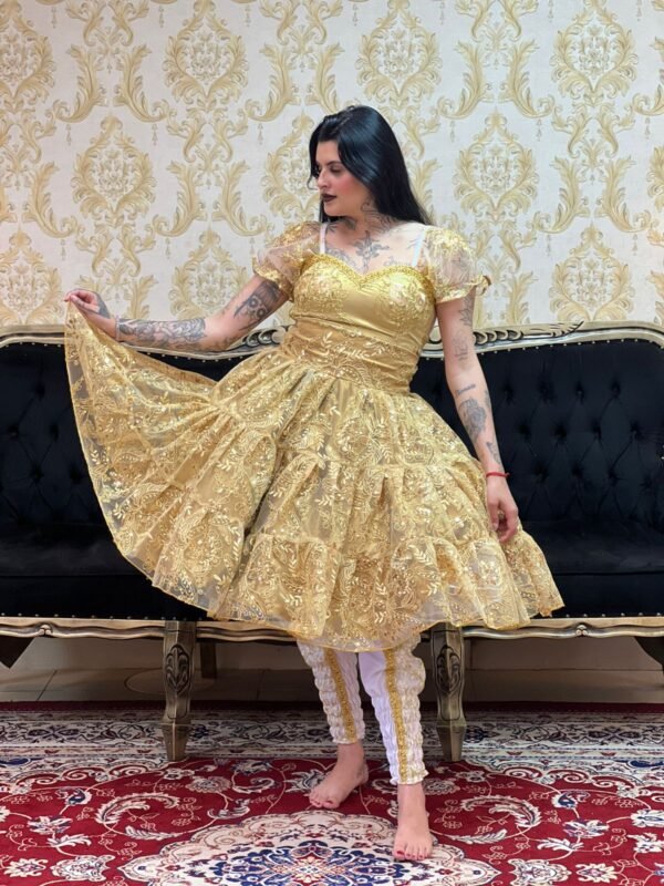 Saia Glamour Curta Dourado 317 - Imagem 2