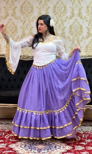 Saia 2 Babados Voal Lilas/Dou 502