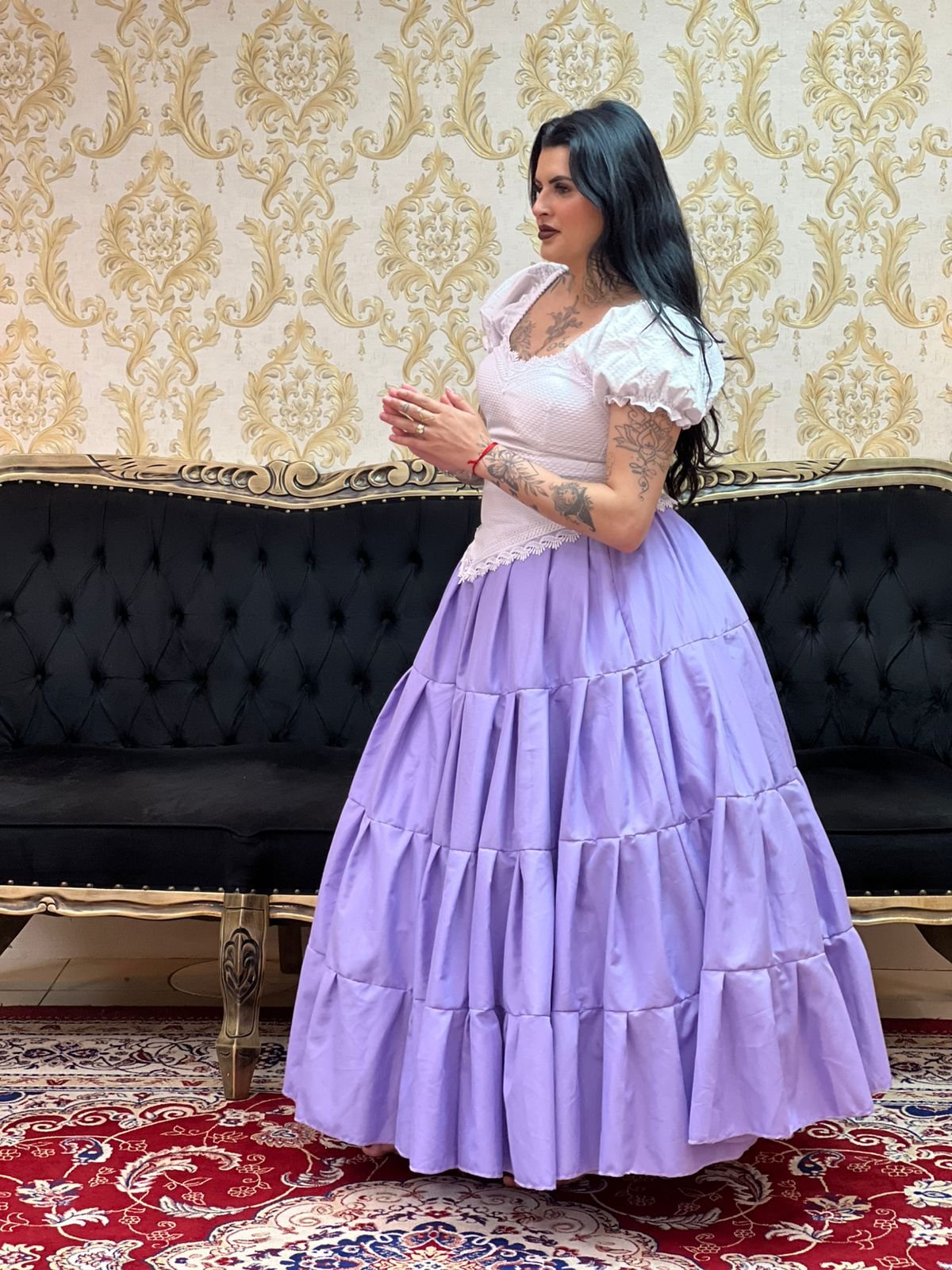 Saia Gomos Oxfor Longa Lilas 511