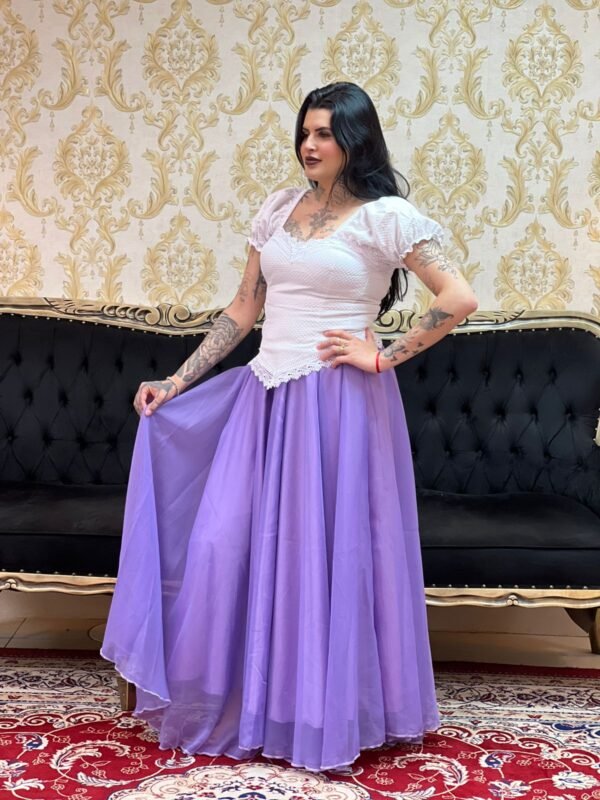 Saia Voal Longa Lilas 527 - Imagem 3