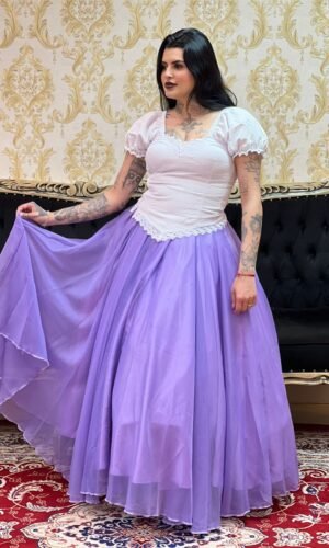 Saia Voal Longa Lilas 527