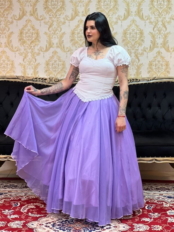 Saia Voal Longa Lilas 527