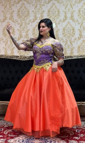 Saia Brilho Longa Laranja 915