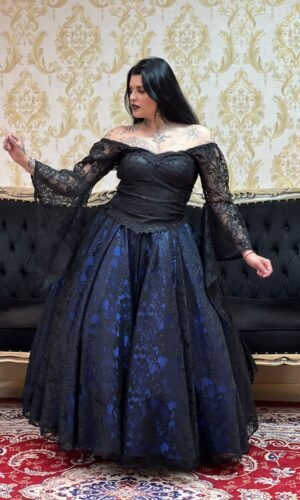 Saia Renda Longa Preto/Azulão 2406