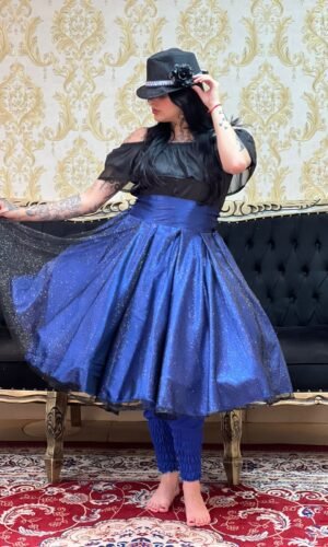 Saia Brilho Curta Azulão/Pto 2407