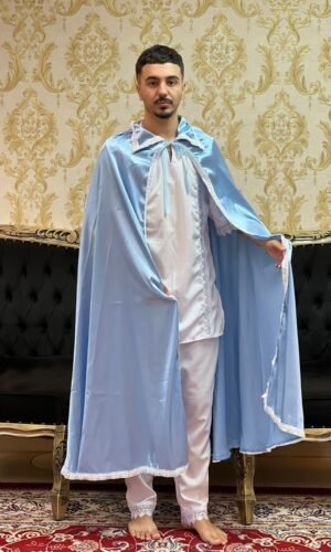 Capa Gola Cetim Azul/Bco 420