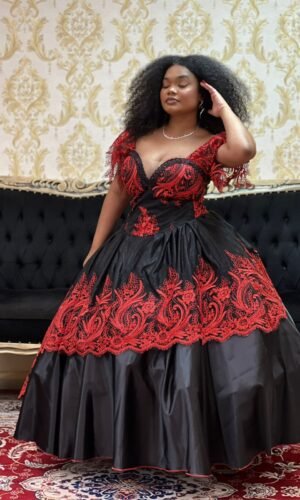 Vestido Mistérios Preto/Verm 212