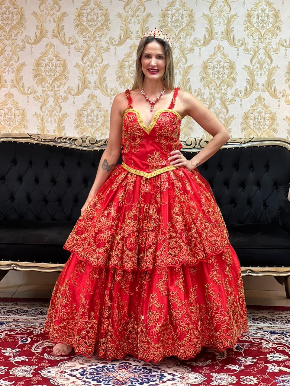 Corpete Decote V Verm/Dou 159