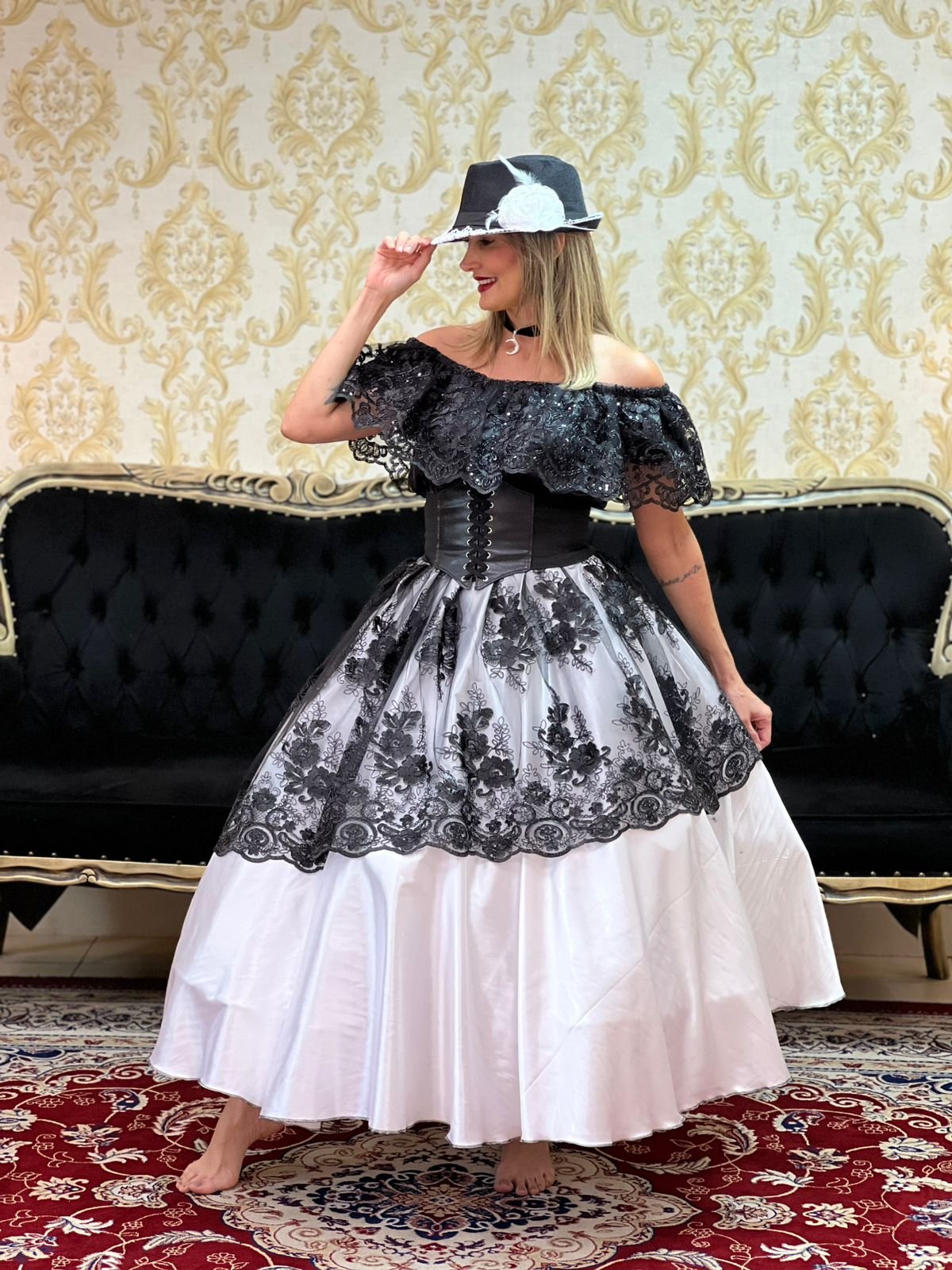 Saia Dama Branco/Preto 2031