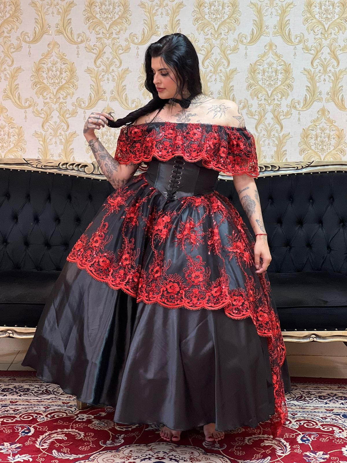 Saia Dama Preto/Verm 2105