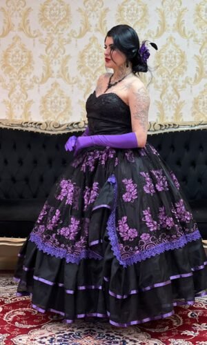 Saia Cabaré Preto/Roxo 2513