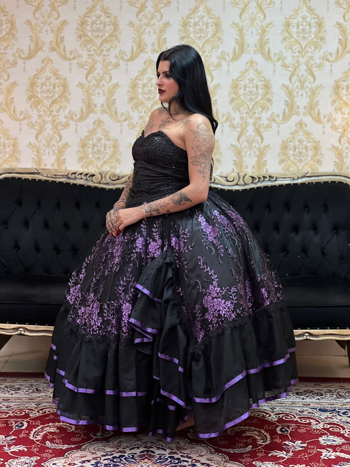 Saia Cabaré Preto/Roxo 2513