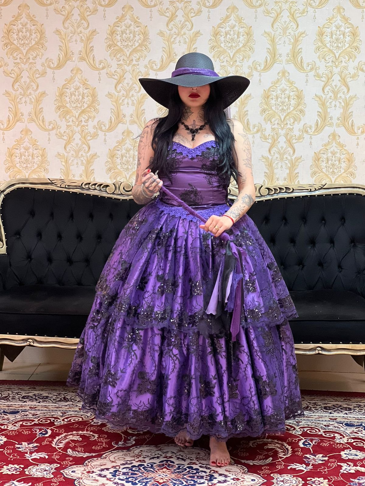 Saia Majestade Roxo/Preto 2516