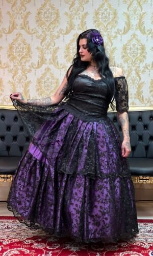 Saia Majestade Roxo/Preto 2516