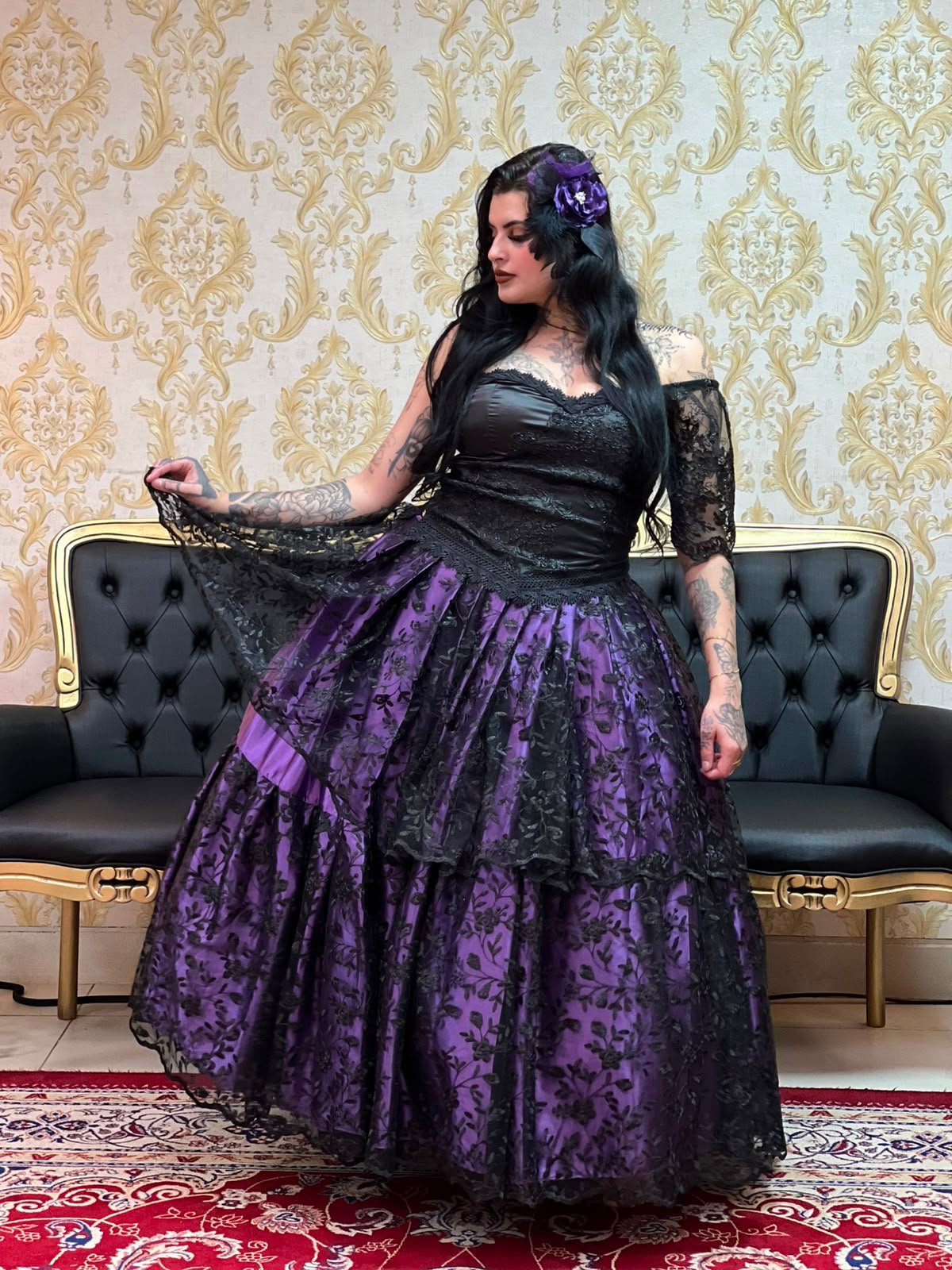 Saia Majestade Roxo/Preto 2516
