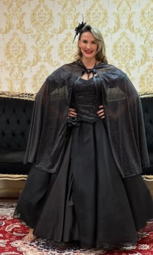 Capa Malha Gliter Preta 040