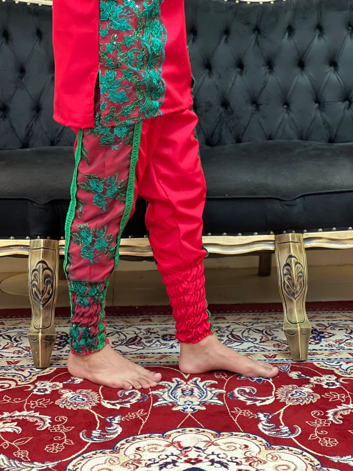 Bombacha Bordada Verm/Verde 112