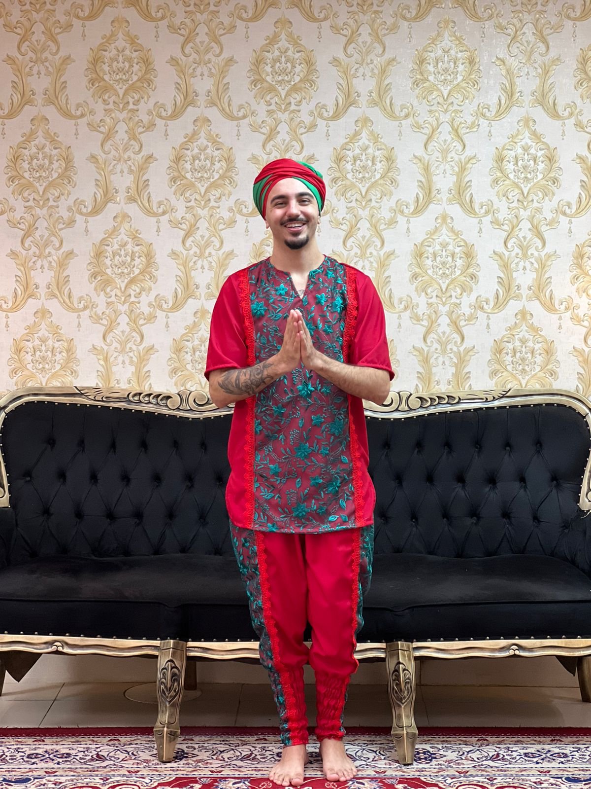 Bombacha Bordada Verm/Verde 112