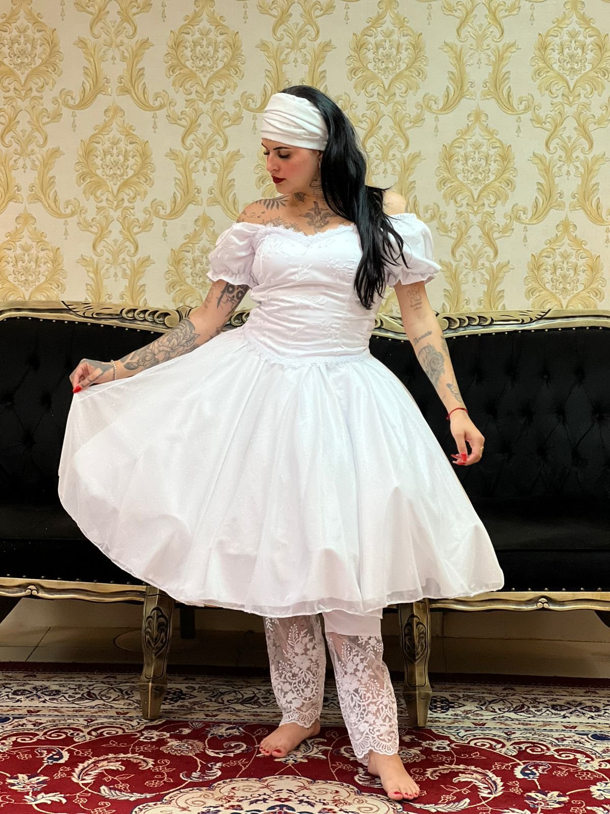 Corpete Brocado Branco 010