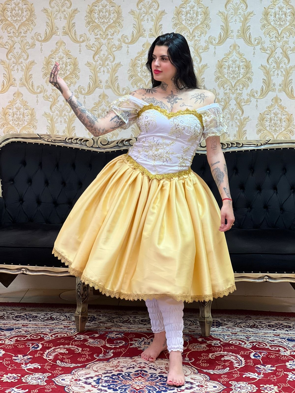 Corpete Bordado Paetê Branco/Dou 033