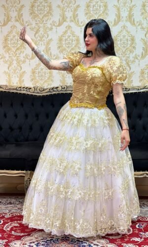 Corpete Bordado Paetê Dourado 351