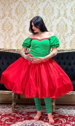 Corpete Piquet Verde/Verm 607