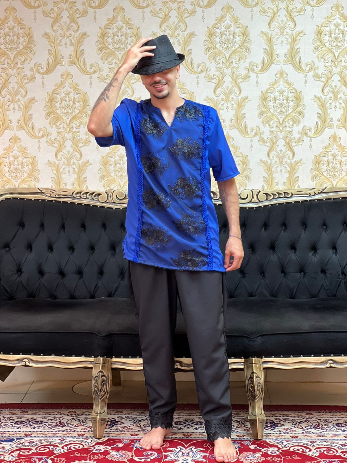 Kafta Bordada Azulão/Pto 421