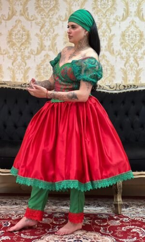 Saia Prada Vermelho/Verde 134