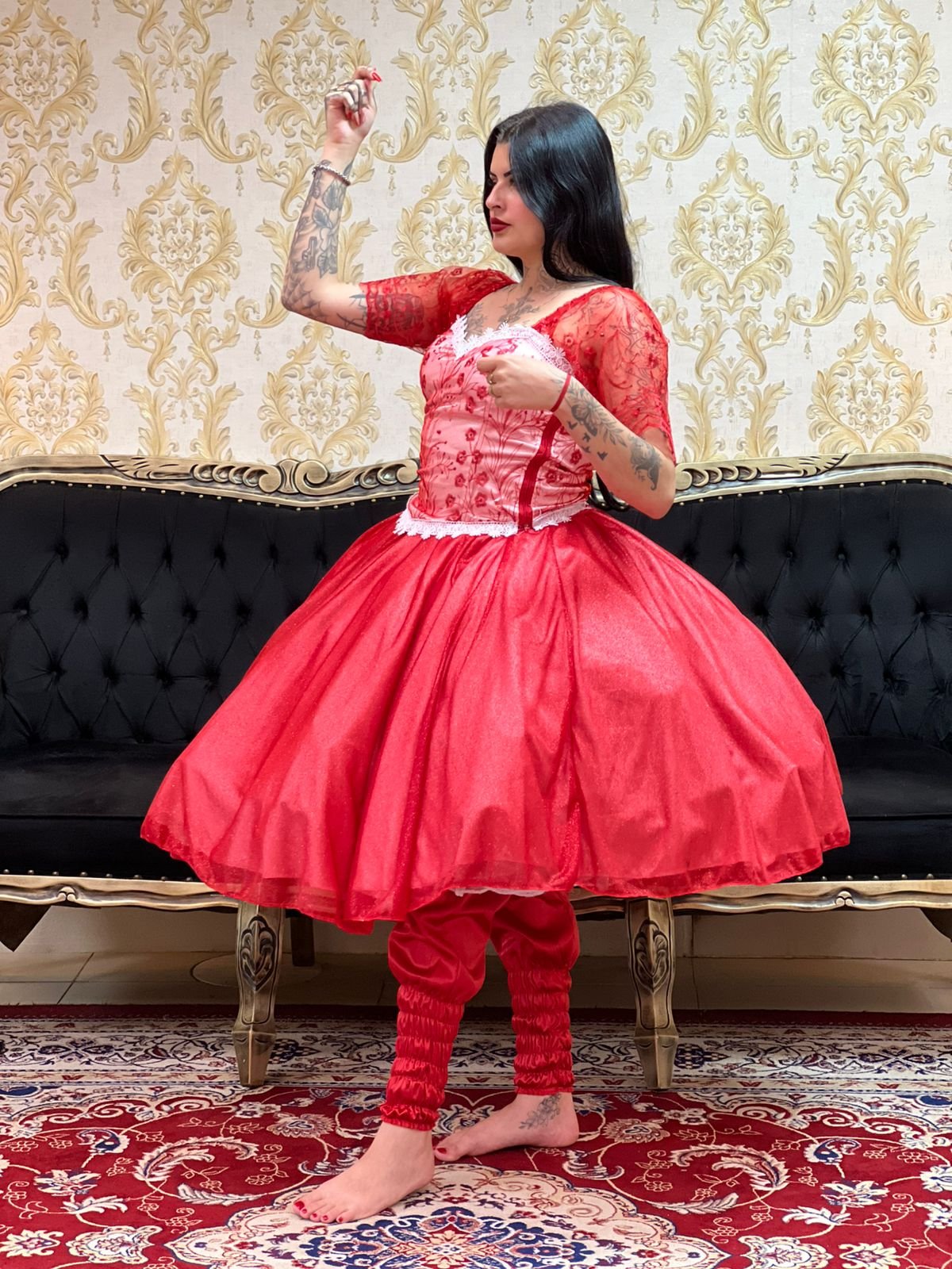 Saia Aurora Curta Verm/Bco 186