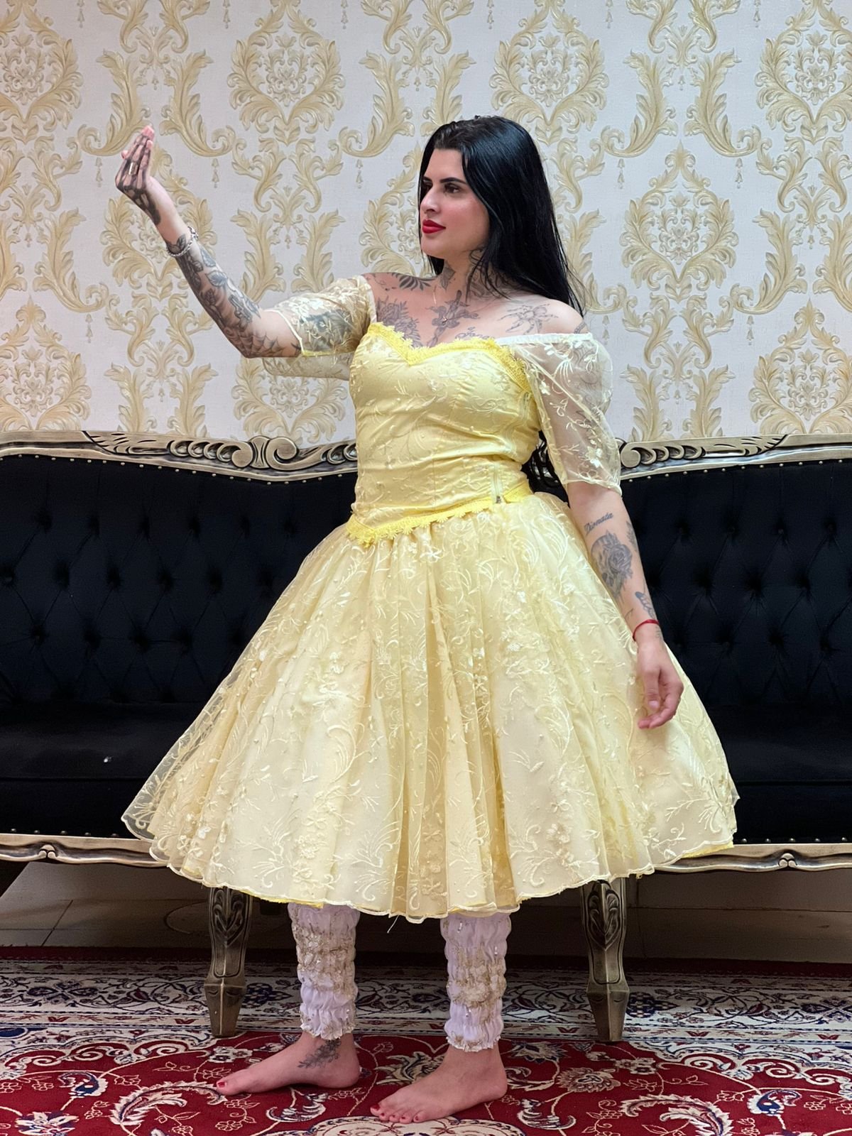 Saia Pérola Curta Amarelo 318