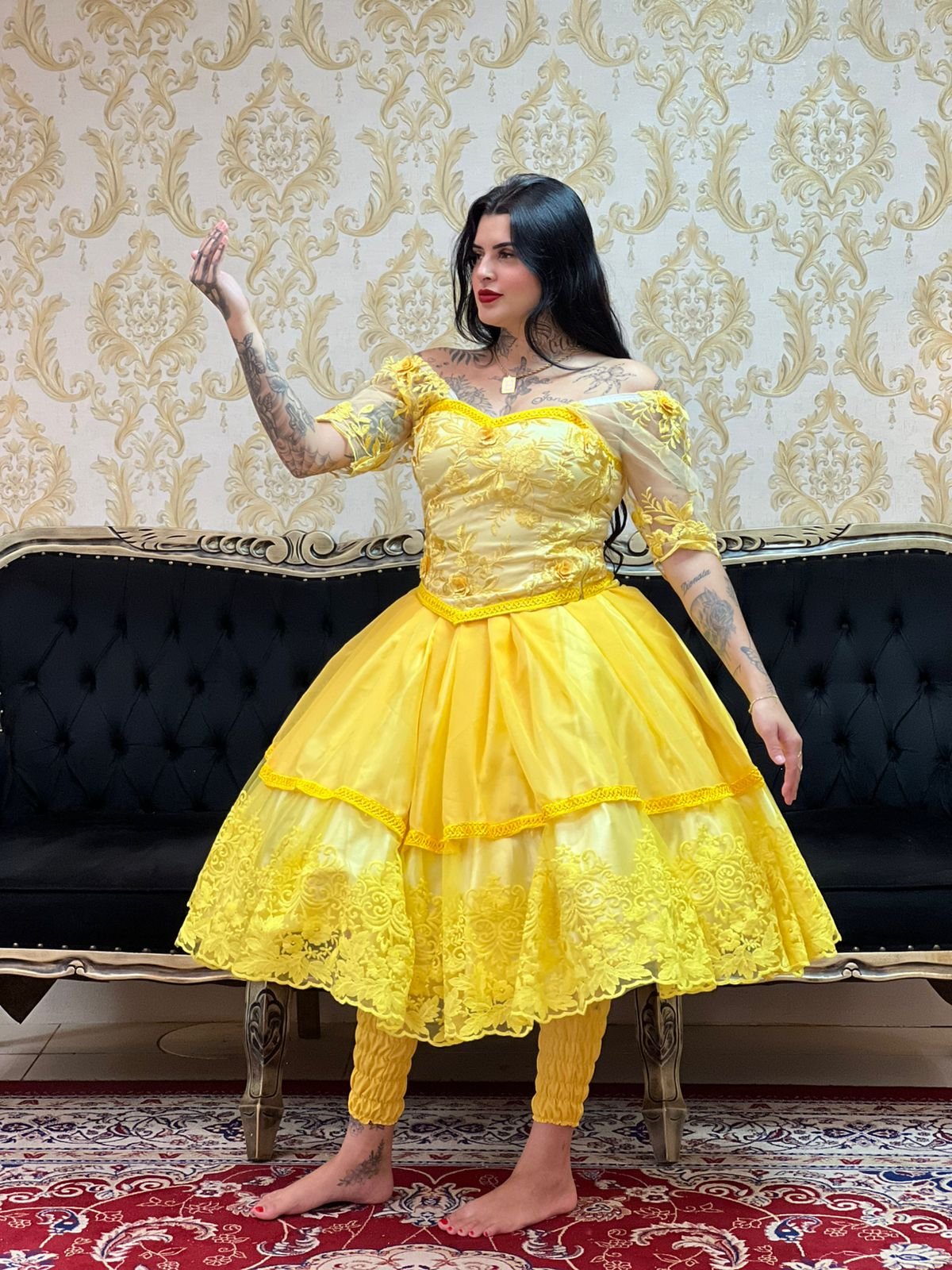 Saia 1 babado Curta Voal/Tule Ama 364