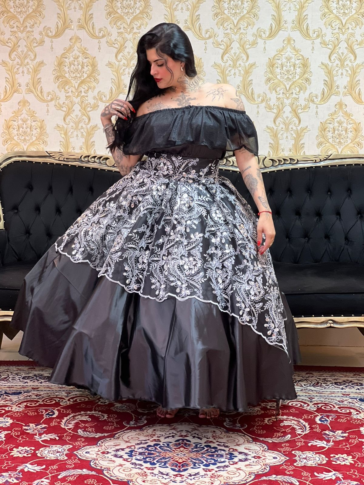 Saia Dama Preto/Prata 2079