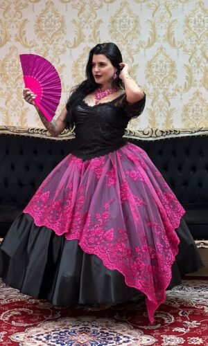 Saia Dama Preto/Rosa 2705