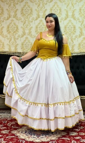 Saia 2 Babados Oxfor Bco/Dou 8012